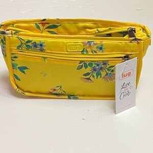 Lug Parasail Cosmetic Bag Case  NWT Flowers Yellow